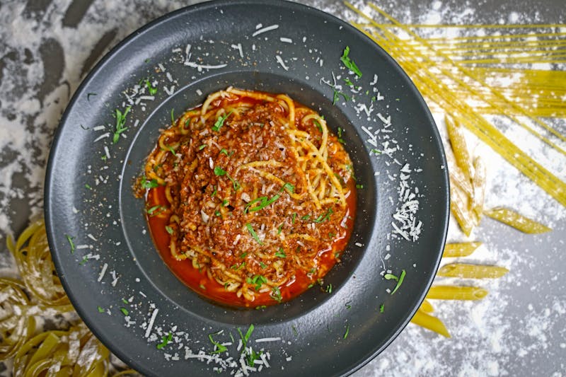 Spaghetti bolognese at pizza luce