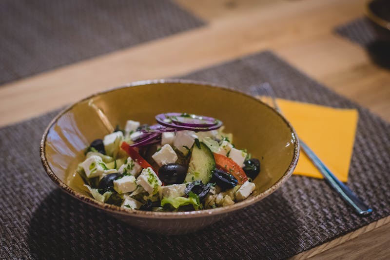 Greek salad at luce pizza