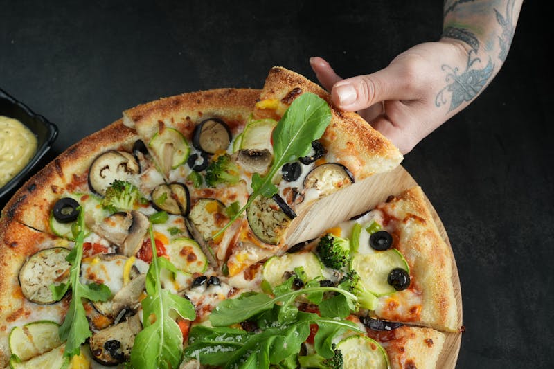 Vegan garden pizza at pizzaluce